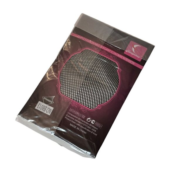 Chengxiang Black Fishnet Tights Pantyhose 2 Pack Set OS - Picture 3 of 5